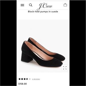 J Crew Block Heel Pumps in Black Suede, Size 9.5